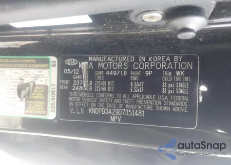 2013 Kia Sportage Lx from USA, damaged, VIN KNDPB3A29D7351481